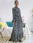 Flared Sleeve Abaya with Waist Tie Kaftan Dress